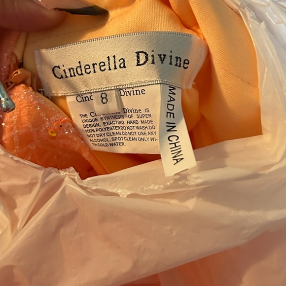 Beautiful prom/formal dress.  Like new. Worn once. Orange/ coral color dress. - Picture 5 of 5